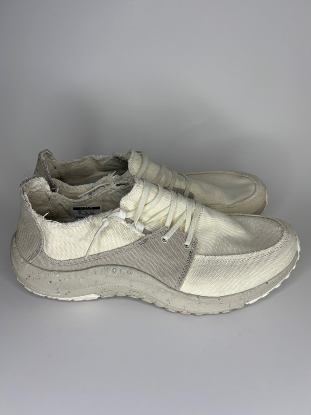 Holo Footwear Shoes Casual Sneakers Men Size 47.5 US 13 Beige Canvas Comfort